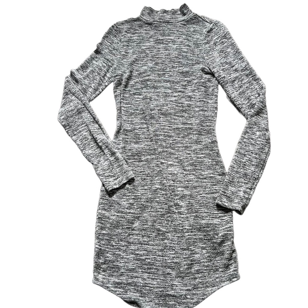 EXPRESS HEATHER GRAY MOCKNECK LONG SLEEVE DRESS SIZE XS
